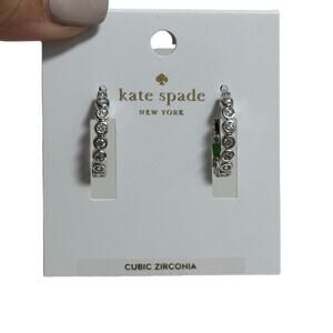 Kate Spade New York Silver Full Circle Huggies Hoops Earrings